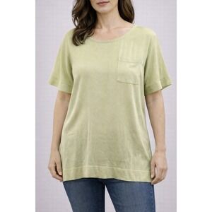 Vtg Sutton Studio Women's Light Green Lightweight Pullover Silk Tunic Top Medium